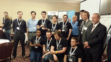Swansea Hackathon winners with Terry Matthews